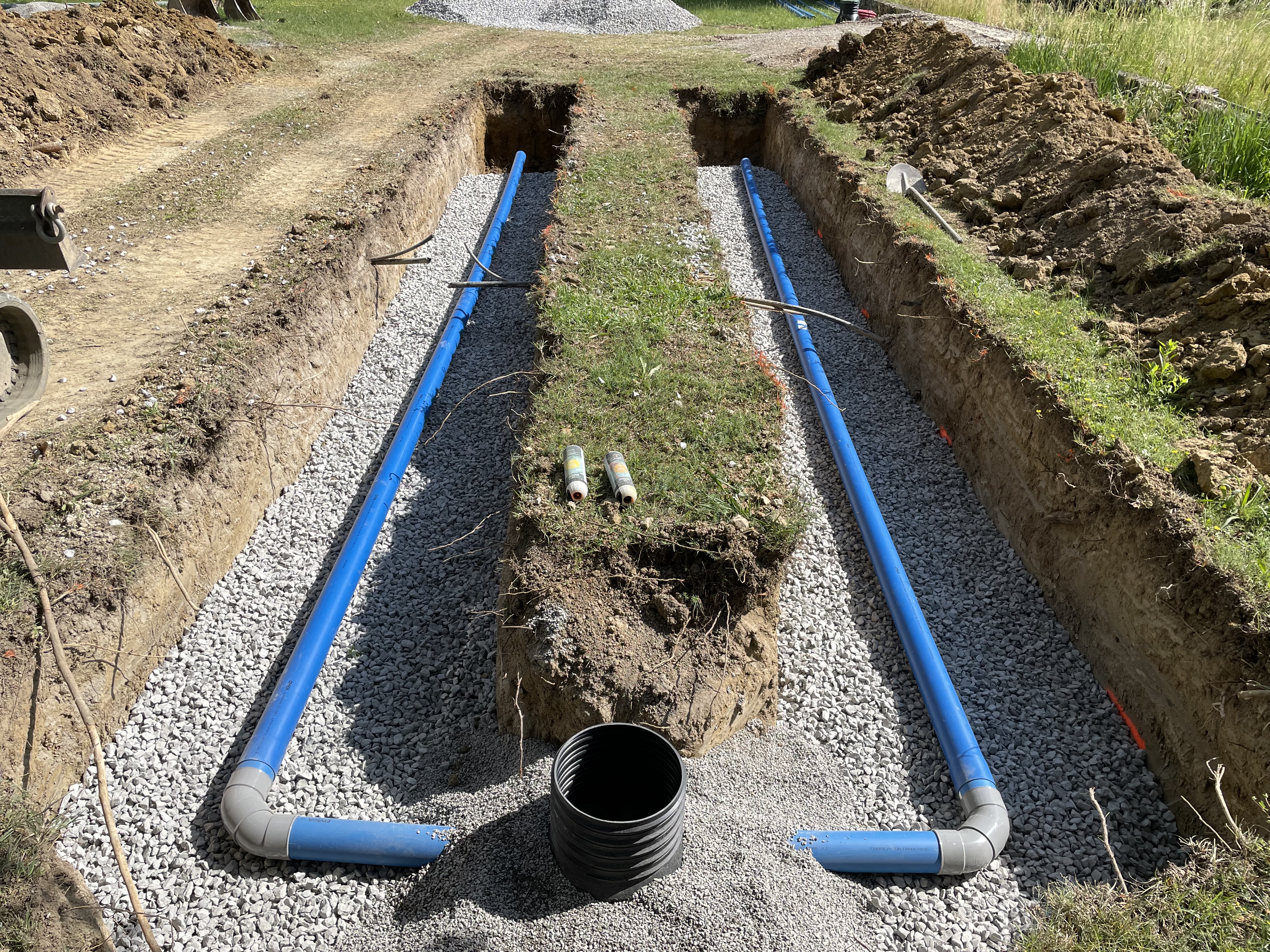 Assainissement, pose d'une fosse toute eaux de 3000L